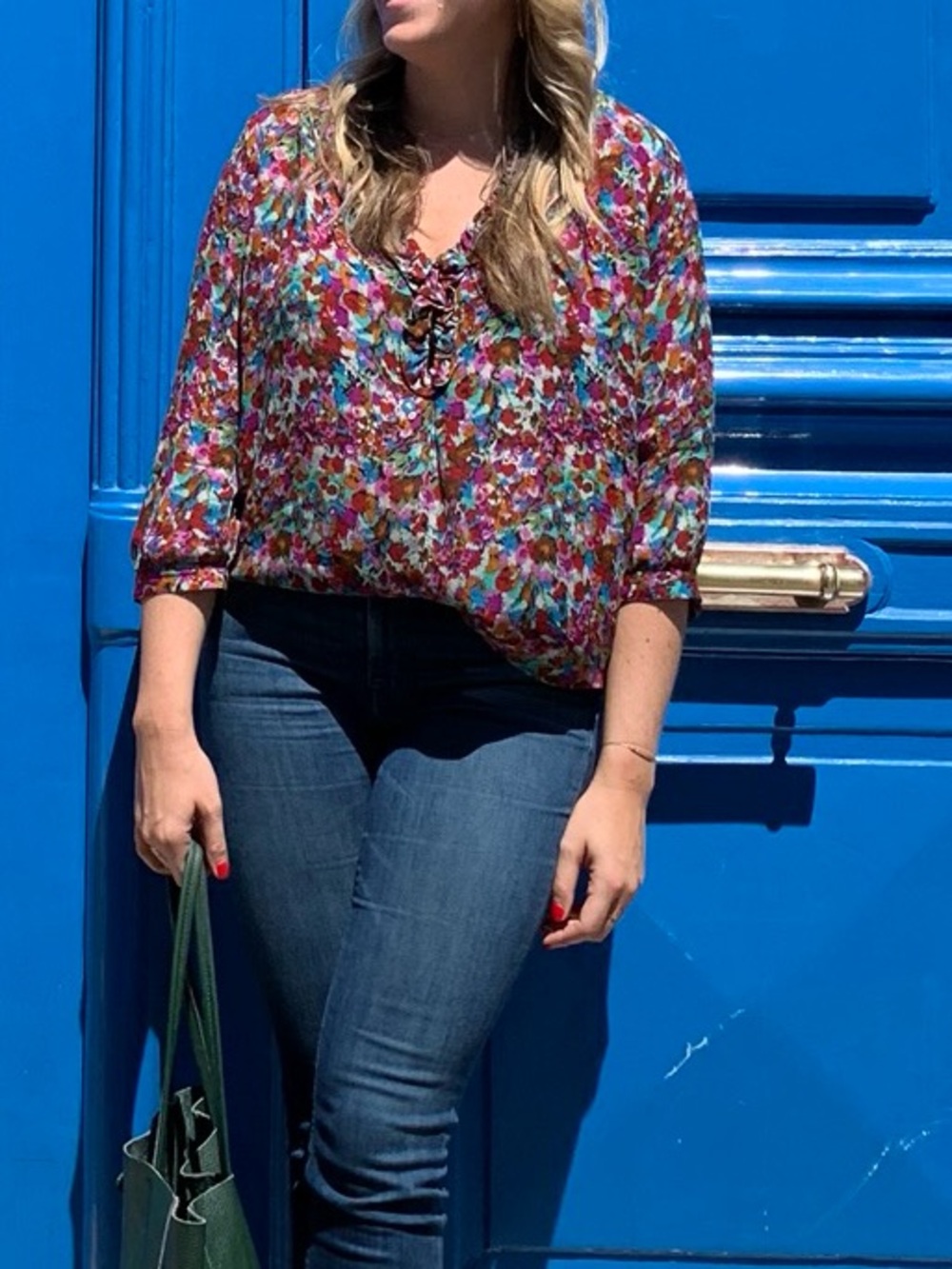 Joie Floral Multicolor 100% Silk Blouse